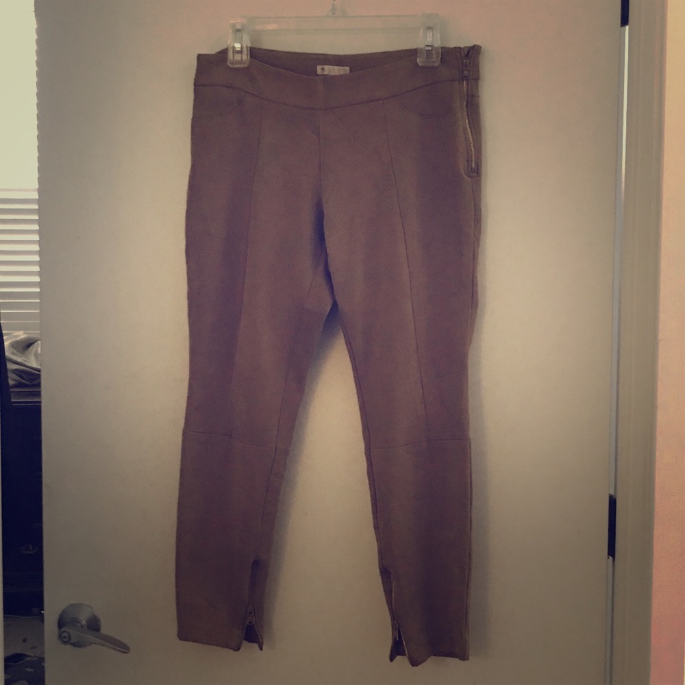 Suede-like pants.